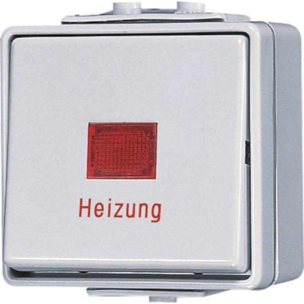 Jung Kontroll-Heizungsschalter glänzend AP 1-fach WG 600 606 HW IP44