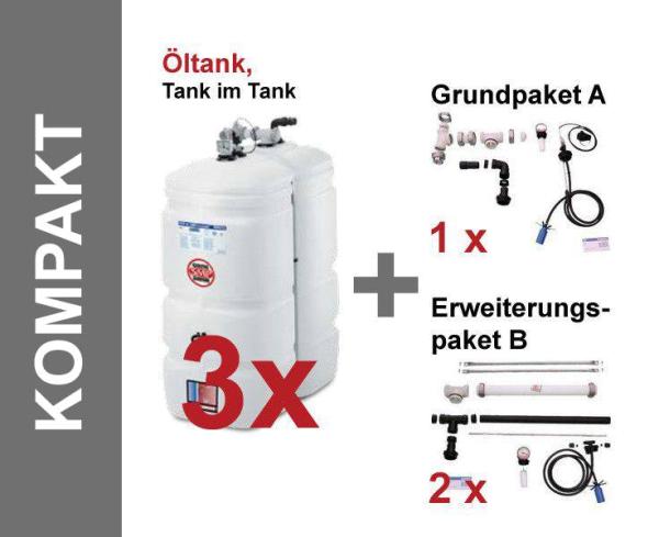 SCHÜTZ Öl-Lagerbehälter T103 Kompakt Tank im Tank 3 x 1000 Liter Kunststoff