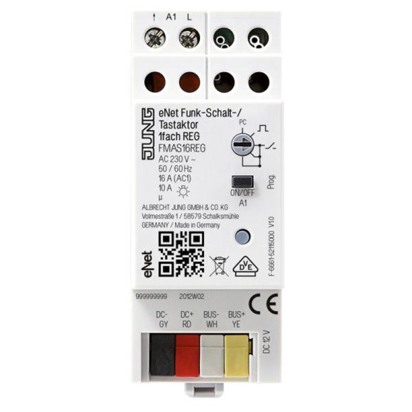 Jung Schaltaktor Funkbus REG 2TE 1Ausg eNet FM AS 16 REG 16A 2300W 230V