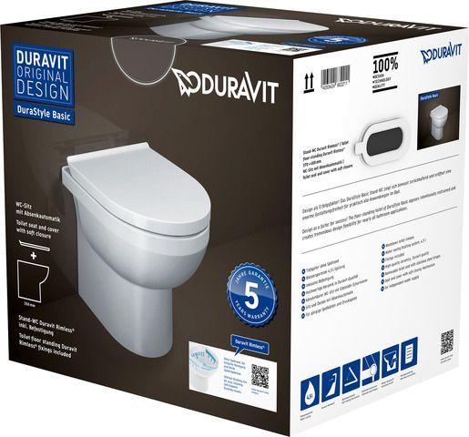 Duravit Stand-WC Set Duravit No.1, Weiß Tiefspüler, inkl.WC-Sitz m.Absenkautom.