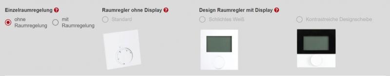 Selfio Fußbodenheizung Konfigurator Raumregler Raumregelung Thermostate