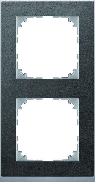 Merten Rahmen 2-fach schief-alu mit Stein M-Pure Decor MEG4020-3669 für GEB-K