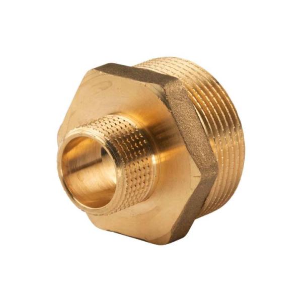 Messing Gewinde-Fitting Reduziernippel 3/4"AG (DN 20) - 1 1/2"AG (DN 40) - schwere Ausführung