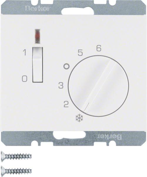 Berker 20307109 Temp.-Regler mit Öffner, Z.-Stk., Wippsch. u. LED K.1 polarweiß, glänzend