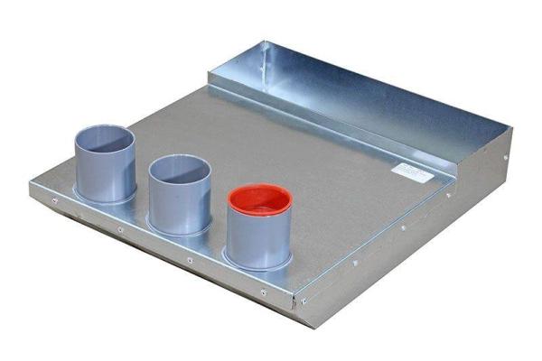 Luftanschlusskasten zur Montage der Zu- und Abluftgitter 3 Abgänge Ø 50 mm Wand 305 mm x 102 mm x 460 mm