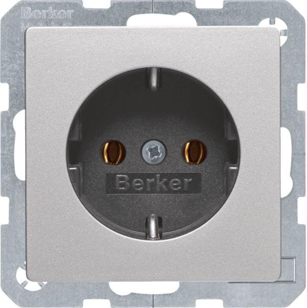 Berker 47436084 Steckdose SCHUKO Q.1/Q.3 alu samt, lackiert