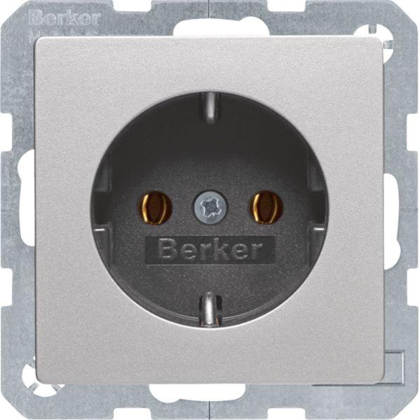 Berker 47436084 Steckdose SCHUKO Q.1/Q.3 alu samt, lackiert