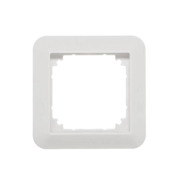 Merten System M Rahmen 1-fach polarweiß glänzend Frontansicht - E33007010 von Selfio