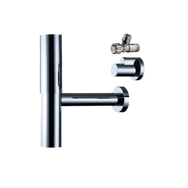 hansgrohe Siphon Flowstar komplett chrom zwei Eckventilen und Schubern