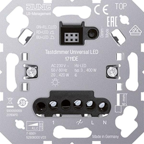 Jung LED-Tastdimmer Drucktaster 20-420W 1711 DE UP Lichtwertspeicher