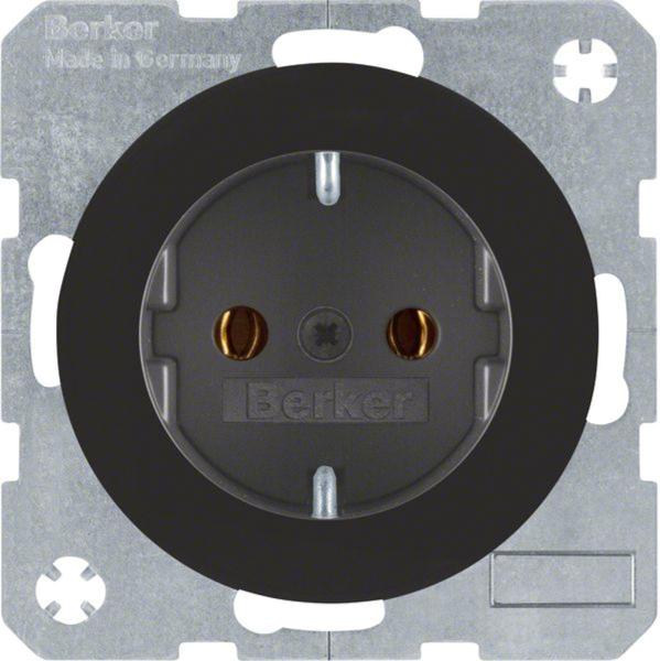 Berker 47432045 Steckdose SCHUKO R.1/R.3 schwarz, glänzend