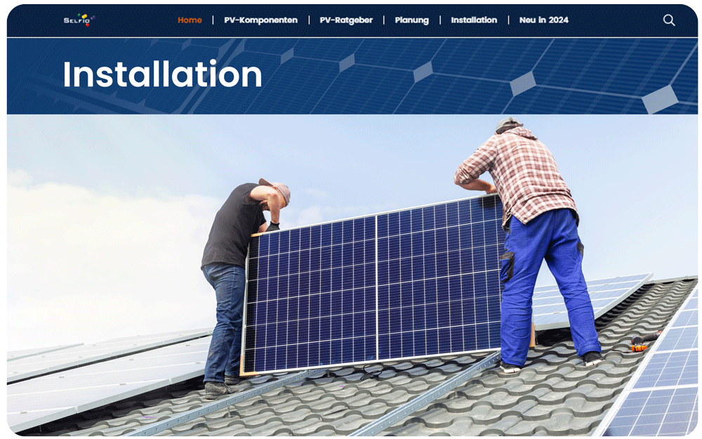 Installation der Photovoltaikanlage