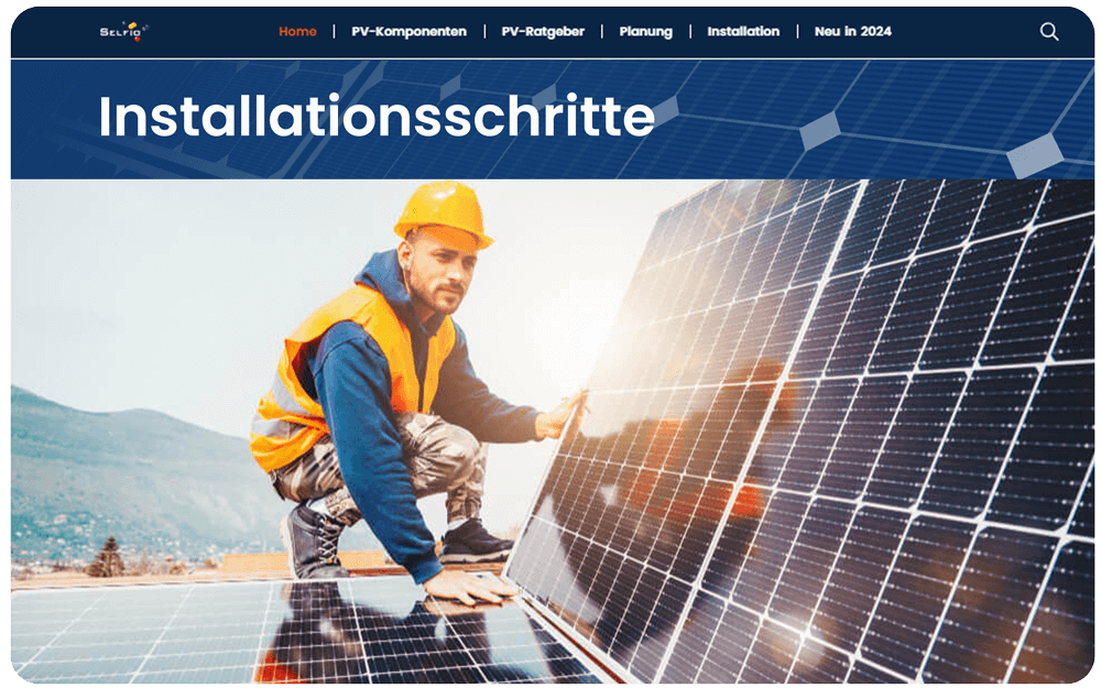 Installationsschritte Photovoltaik